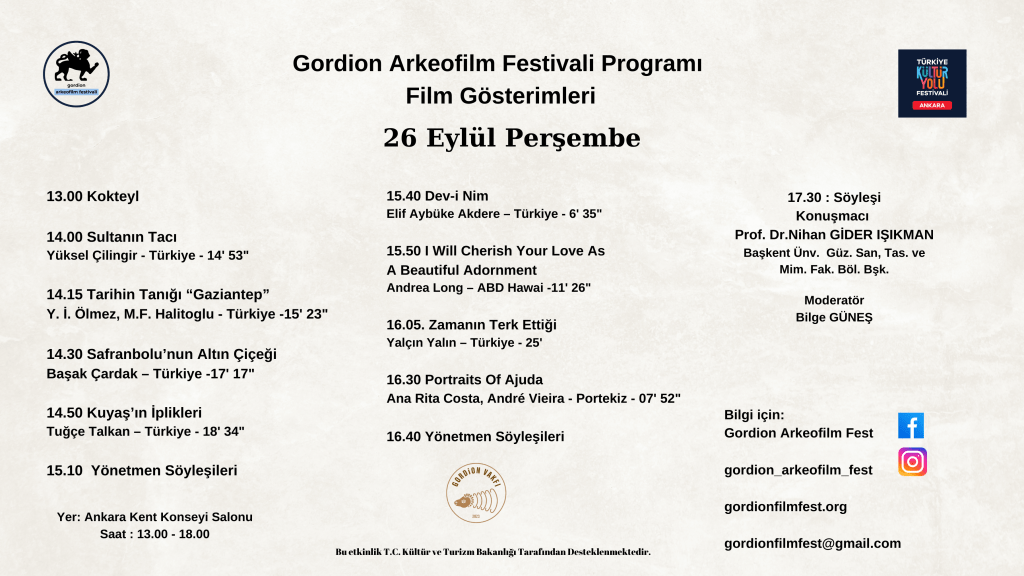 GORDION ARKEOFILM FESTIVAL&nbsp;PROGRAM